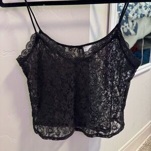 H&M Black and White Lace Tank Top